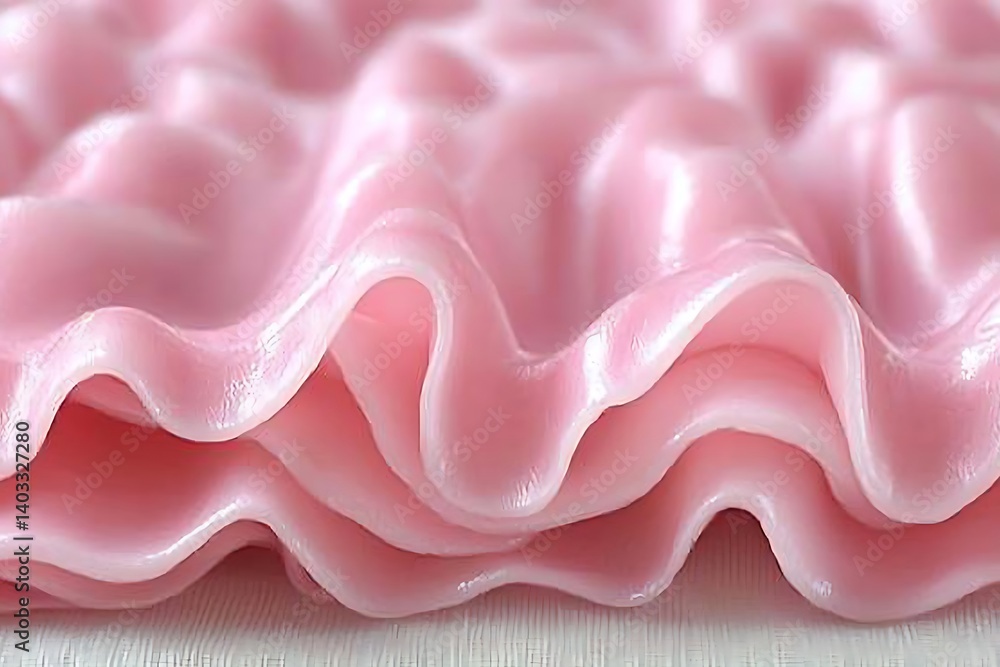 Poster layers of soft pink material with a glossy smooth texture