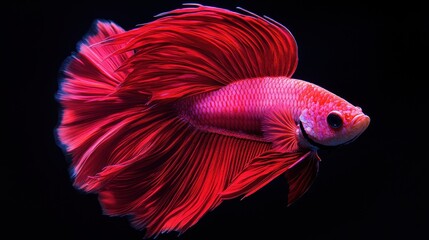 Red Siamese Fighting Fish  Betta Splendens  Aquatic Life