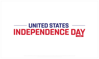 United States Independence Day on a white background, Vector design of Independence Day of USA, Typographic Design of USA National Day, Flag typography of USA