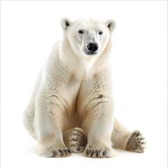 Polar bear, seated, portrait