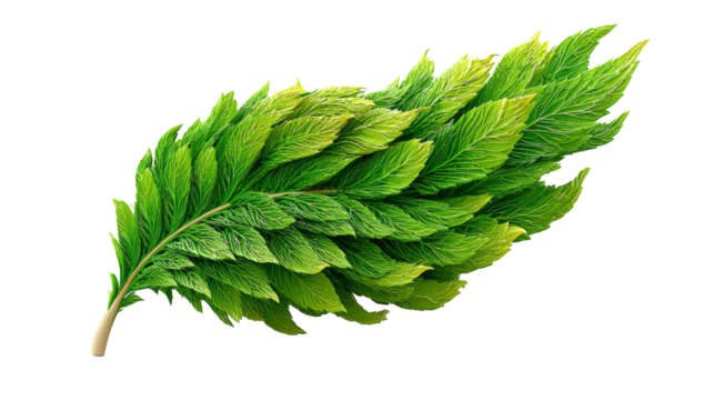 Vibrant green leaf in a minimalist style