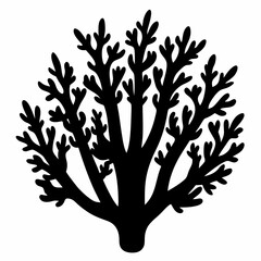 Fototapeta premium Black Marine Coral Vector Image