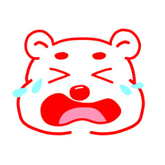 Cute white bear face with emotions drawing, Tired, love, happy, laughing, confused, annoying, angry, smile, side eyes, shy and confident face, bear brush teeth