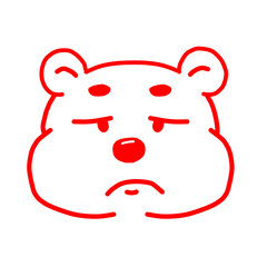 Cute white bear face with emotions drawing, Tired, love, happy, laughing, confused, annoying, angry, smile, side eyes, shy and confident face, bear brush teeth