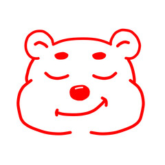 Cute white bear face with emotions drawing, Tired, love, happy, laughing, confused, annoying, angry, smile, side eyes, shy and confident face, bear brush teeth
