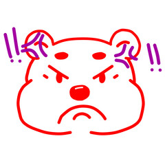 Cute white bear face with emotions drawing, Tired, love, happy, laughing, confused, annoying, angry, smile, side eyes, shy and confident face, bear brush teeth