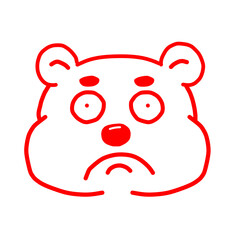 Cute white bear face with emotions drawing, Tired, love, happy, laughing, confused, annoying, angry, smile, side eyes, shy and confident face, bear brush teeth