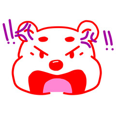 Cute white bear face with emotions drawing, Tired, love, happy, laughing, confused, annoying, angry, smile, side eyes, shy and confident face, bear brush teeth