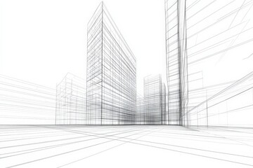 Fototapeta premium Architectural Design Blueprint of Modern City