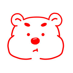 Cute white bear face with emotions drawing, Tired, love, happy, laughing, confused, annoying, angry, smile, side eyes, shy and confident face, bear brush teeth