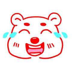 Cute white bear face with emotions drawing, Tired, love, happy, laughing, confused, annoying, angry, smile, side eyes, shy and confident face, bear brush teeth