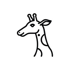 Giraffe Head Line Art Icon Minimalist Design For Logo Or Illustration