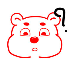 Cute white bear face with emotions drawing, Tired, love, happy, laughing, confused, annoying, angry, smile, side eyes, shy and confident face, bear brush teeth