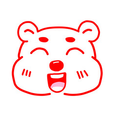 Cute white bear face with emotions drawing, Tired, love, happy, laughing, confused, annoying, angry, smile, side eyes, shy and confident face, bear brush teeth