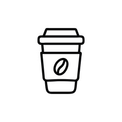 Coffee Cup Outline Icon Take Away Drink Concept Simple Design Style