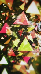 Vibrant Geometric Abstract Patterns: Colorful Triangles and Shapes for Modern Digital Art Design