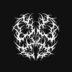 Fototapeta premium Neo tribal sharp symmetrical design. y2k gothic style tattoo cyber sigilism ornament. clean vector isolated 