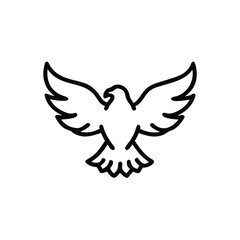 Simple Line Art Of A Bird Flying Vector Illustration Design