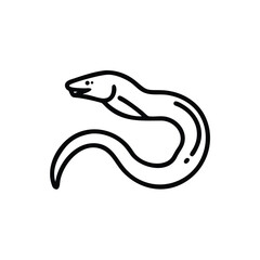 Eel Outline Vector Icon Illustration Monochrome Aquatic Animal Sea Creature