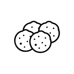 Minimalist Outline Style Vector Illustration Of Chocolate Chip Cookies Stacked Together