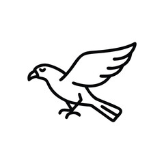 Minimalist Outline Drawing Of Bird In Flight Ready To Take Off