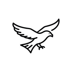 Minimalist Outline Drawing Of Flying Dove For Peace Symbolism And Vector Art