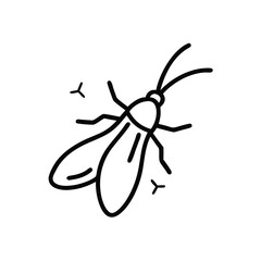 Mosquito Outline Icon Vector Illustration Simple Minimalist Insect Symbol Line Art