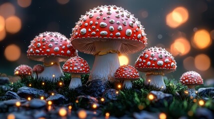 Enchanted Forest: Luminescent Mushrooms