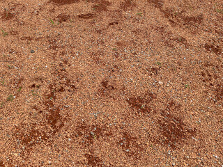 A stretch of smooth red brick gravel texture as a backdrop