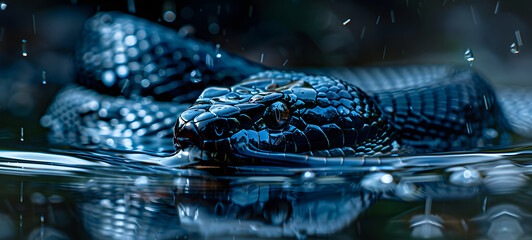 Cobra snake ready to pounce on its prey, ai generative