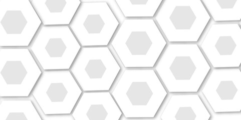 Abstract  grey and white pattern tile modern hexagon technology honeycomb texture grid pattern  vector background.