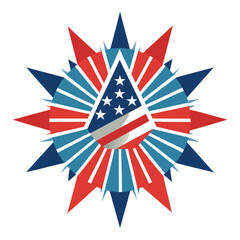 Starburst-with USA flag-theme-on-white-background 