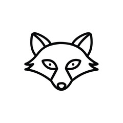Minimalist Fox Head Icon Illustration Line Art Vector Design