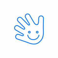 happy wave icon sign vector