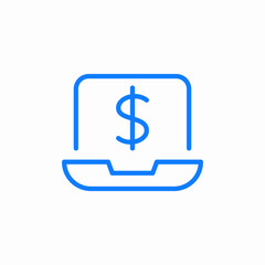 laptop banking icon sign vector