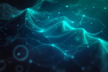 Obraz premium A realistic abstract representation of investing in Bitcoin. Golden shapes or lines carefully balanced or moving towards a central Bitcoin symbol, set against a backdrop of subtle financial data strea