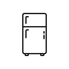 Refrigerator Vector Icon Outline Style Modern Appliance For Kitchen Design