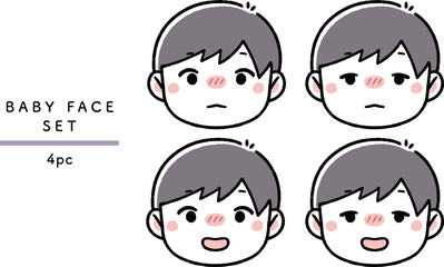 赤ちゃん・子供の表情セット 体調不良 baby sick face set