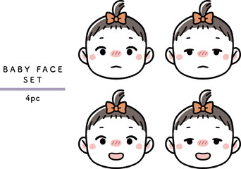 赤ちゃんの表情セット 体調不良 baby sick face set