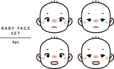 赤ちゃんの表情セット 体調不良 baby sick face set