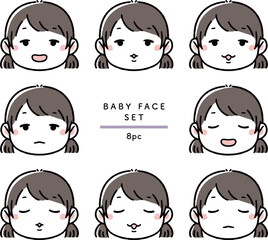 赤ちゃん・子供の表情セット baby&kids face set