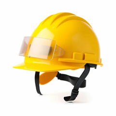 yellow safety helmet isolated on white background