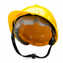 yellow safety helmet isolated on white background