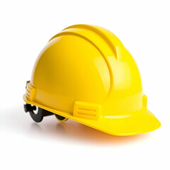 yellow safety helmet isolated on white background