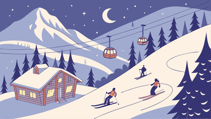 winter landscape with houses