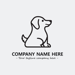 Dog illustration black and white for logo company vector image
