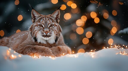 Majestic Lynx in Winter Wonderland