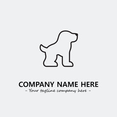 Dog illustration black and white for logo company vector image
