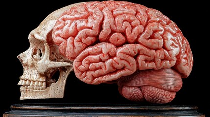 Anatomical Study: Exquisite Skull and Brain Sculpture