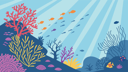 Fototapeta na wymiar underwater world map